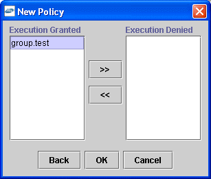 new policy permissions dialog box