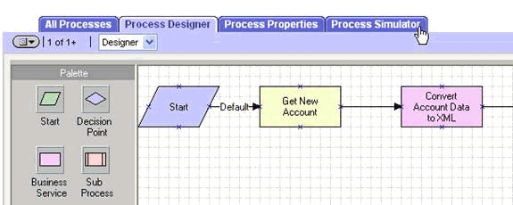 Process Designer tab
