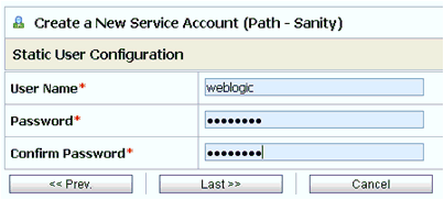 Static User Configuration page