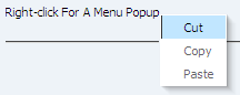 menu in a popup