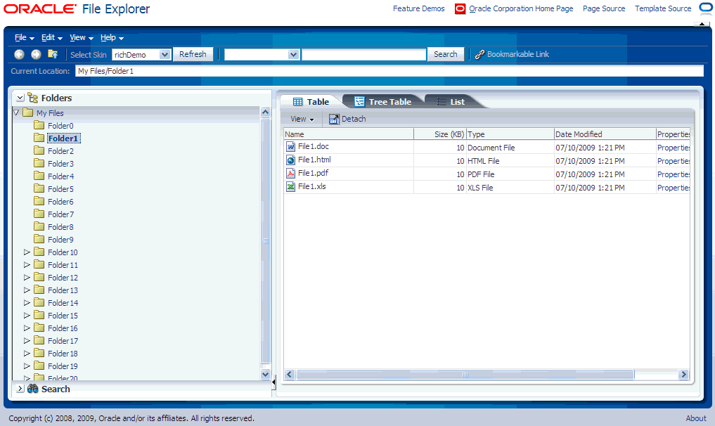 File Explorer demo application