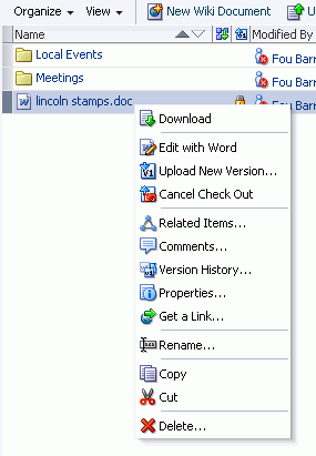 File Context Menu in Documents Task Flows