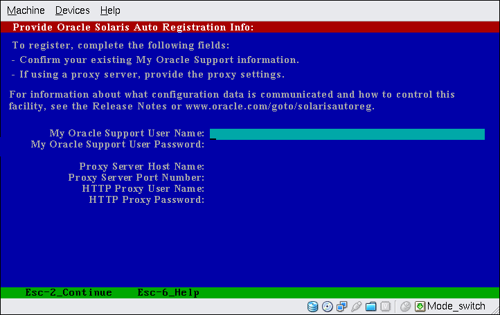 This screen enables you to enter your proxy and credential information for Auto Registration.