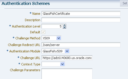 image:This screen shot shows a sample X509 Authentication Scheme.