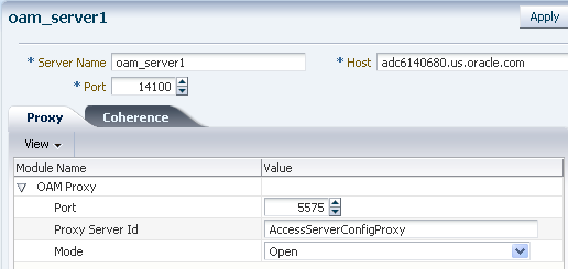 image:This screen shot shows a sample OAM Server instance.