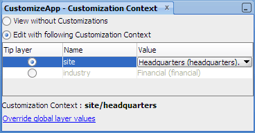 Customization Context window