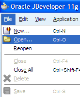 File menu, Open