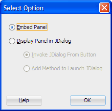 Select Option dialog