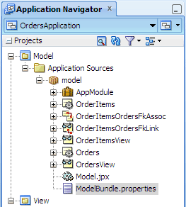 Application Navigator, Model project