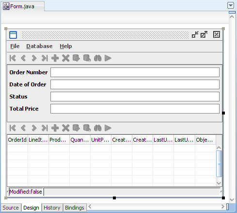 Java visual editor, Form.java