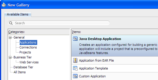 Create java swing application