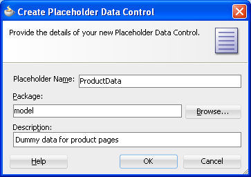 placeholder data control dialog