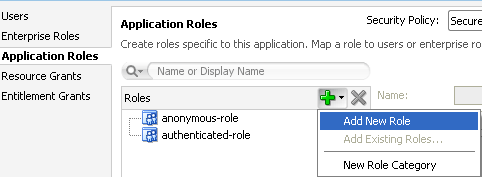 application roles page