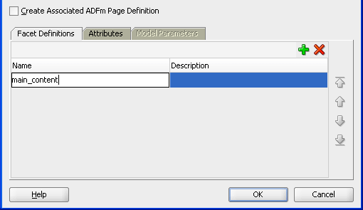 Create ADF Page Template dialog, bottom