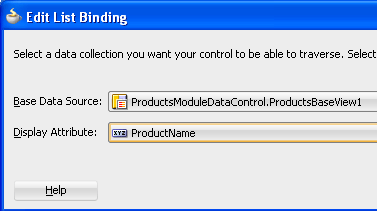 Edit List Binding dialog