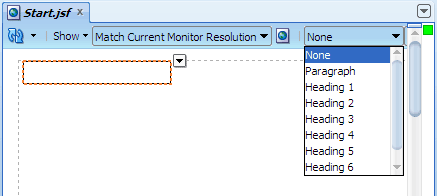 Style dropdown list in visual editor toolbar