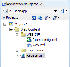 Application Navigator, JSF page