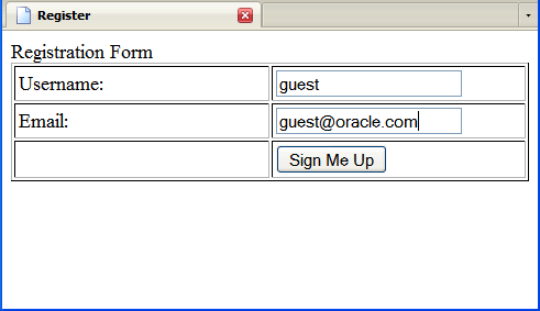 Register page in browser