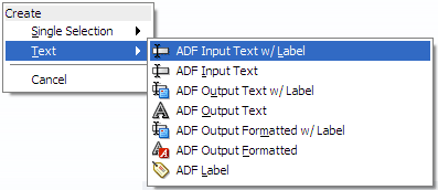 Create Text context menu