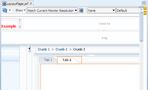 Visual editor, 2 tabbed panes