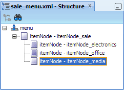 Structure window, parent and child nodes