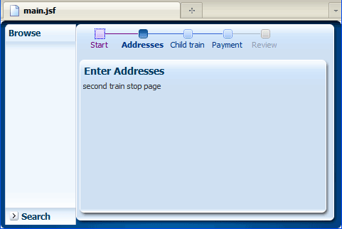 Addresses page in browser