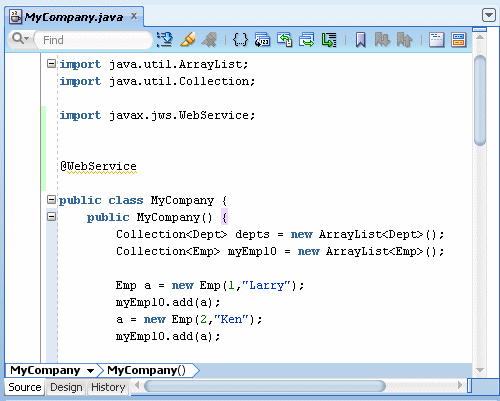Java Editor Window