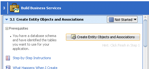 create entity objects - checklist