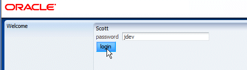 jdev entered in password field