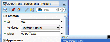 expression build for output text item