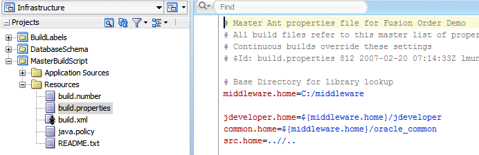 The build.properties file