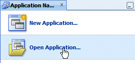 The Open Application link