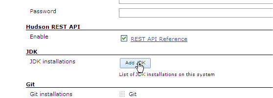 Clicking the Add JDK button
