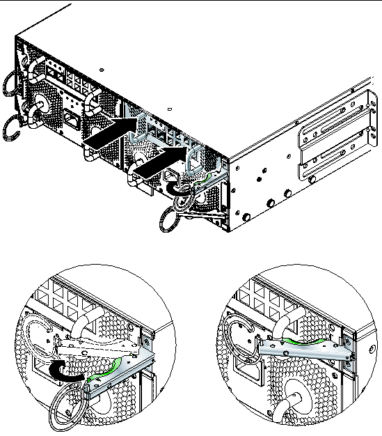 Diagram showing the completion of the SSC insertion and the closing and engagement of the ejector lever.