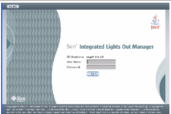 Graphic showing ILOM web interface Login page