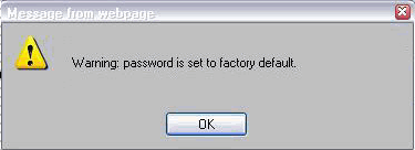 Root password warning text dialog.