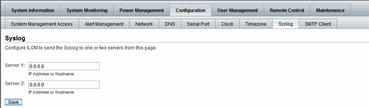 Syslog page