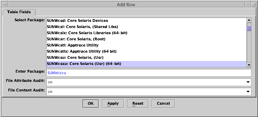 Dialog box titled Add Row. The context describes the graphic.