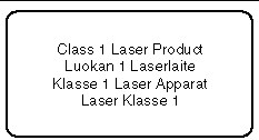 Graphique illustrant l'avis de conformité des appareils laser de classe 1