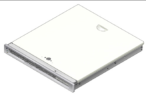 Figure showing top front view of the server. 
