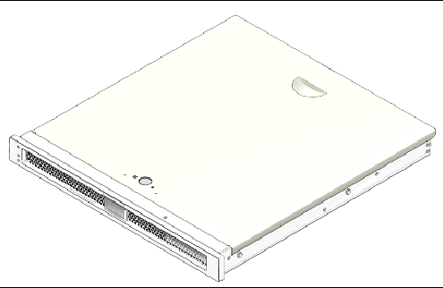 Figure showing top front view of the server. 