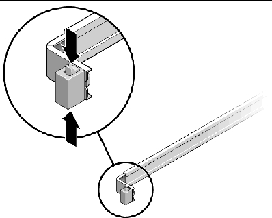 Figure showing how to unlock a mounting bracket.
