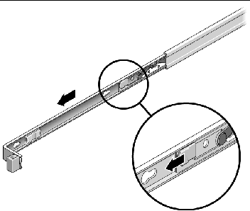 Figure showing the location of the mounting bracket release buttons.