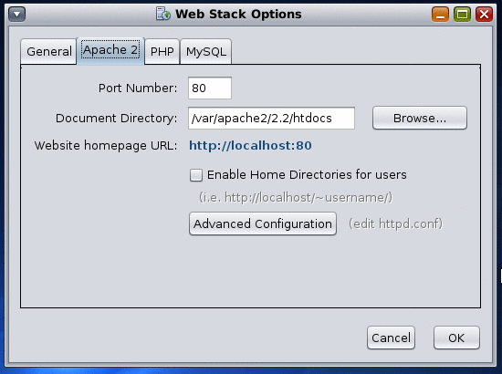 Web Stack Admin Options