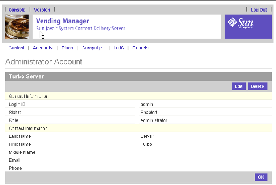 Details of a specific administrator account