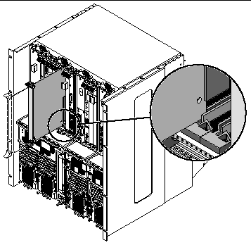 Figure showing how to align the card with the card cage cutouts.