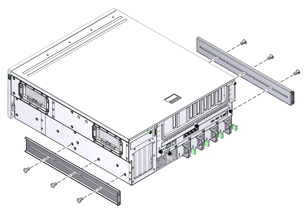 Figure showing where to install the two side
brackets.