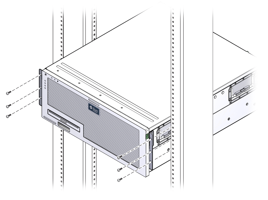 Figure showing where to secure the front hardmount
brackets.