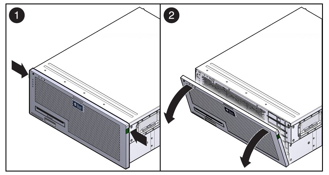 Figure showing how to open the bezel.