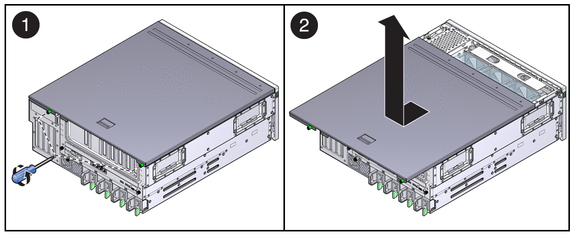 Figure showing how to remove the top cover.